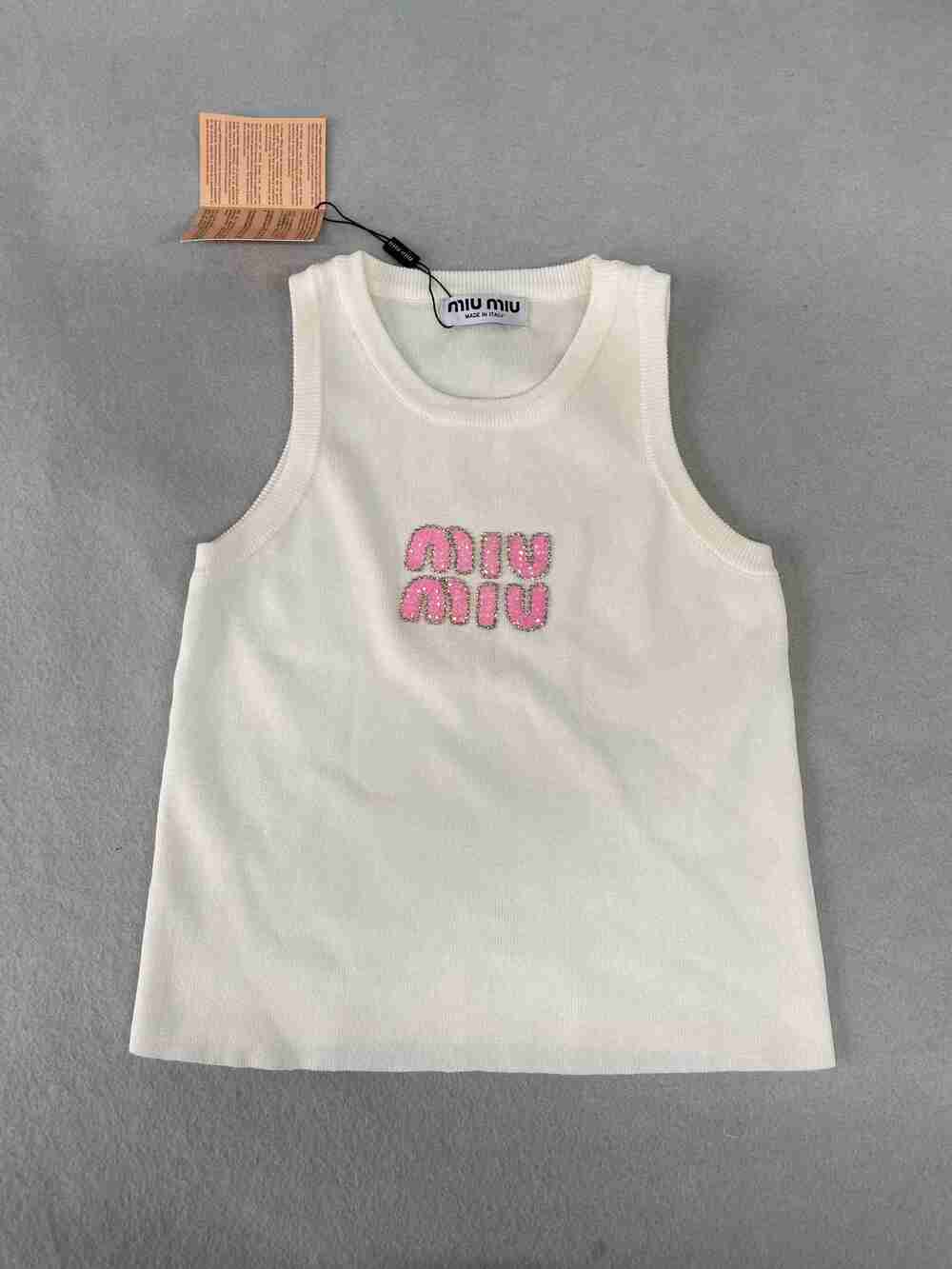 Miu Miu Women's White Sleeveless Tank Top